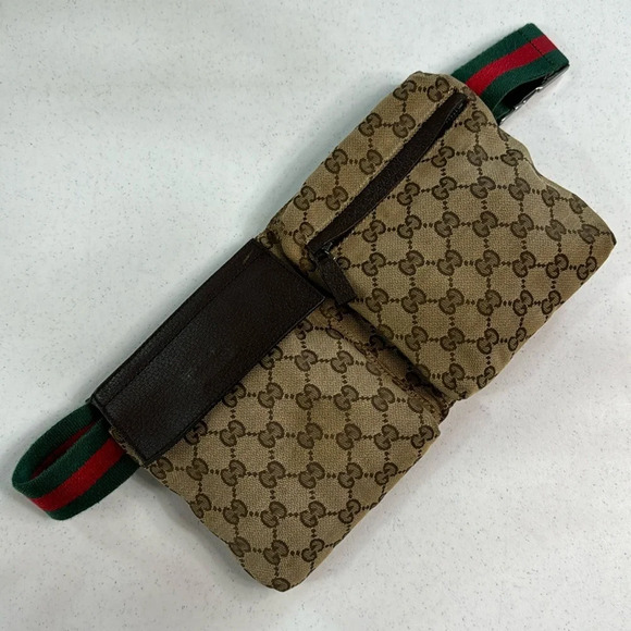 Gucci Handbags - GUCCI Belt Bag Canvas GG Sherry Line Brown with Gucci Dust Bag